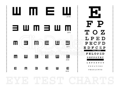 Snellen eye test charts
