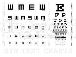 Snellen eye test charts