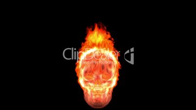 Loopable burning skull. Alpha is included