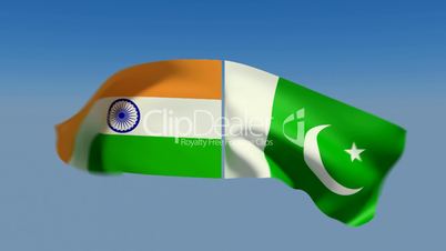 Loopable India and Pakistan Flags