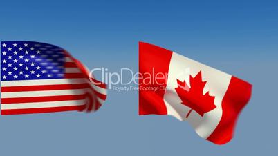 Loopable USA and Canada Flags