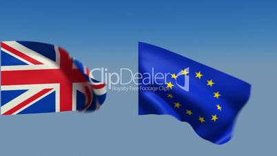 Loopable Great Britain and European Union Flags