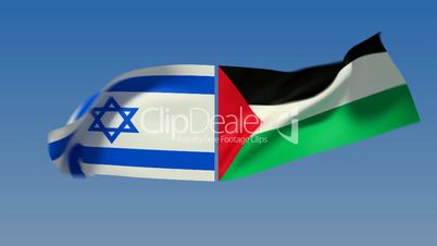 Loopable Israel and Palestine Flags