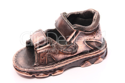 bronzed baby shoe