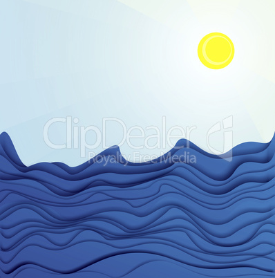 Sun and sea waves