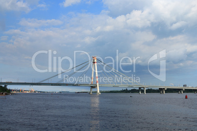 Clouds over the cable-stayed bridge