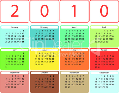 Colorful rounded calendar