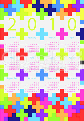 Cross calendar for 2010