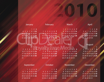 Elegant calendar for 2010