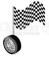 Vector wheel with race flag