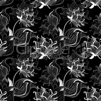 seamless wallpaper with exotic flowers