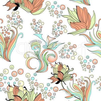 seamless pattern with decorative flowers
