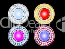 Glamorous Buttons with diamonds