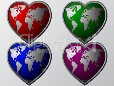 Worldmap Heartshaped
