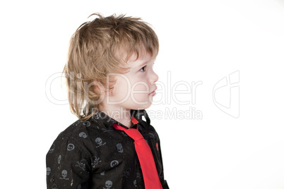 Little boy looking away