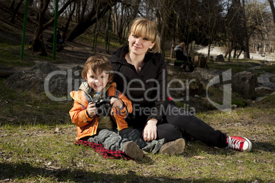 Little boy with his mother