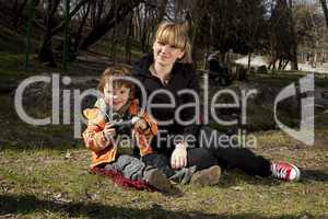 Little boy with his mother