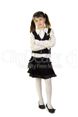 Little girl posing with crossed hands