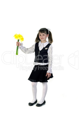 Girl with flowers in hand