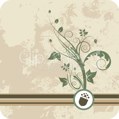 Acorn growth of green floral graphic