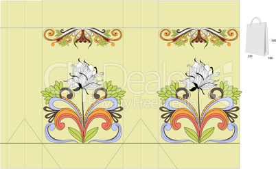 Decorative template for bag
