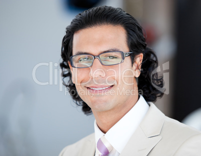 Portrait of a smiling businessman wearing glasses