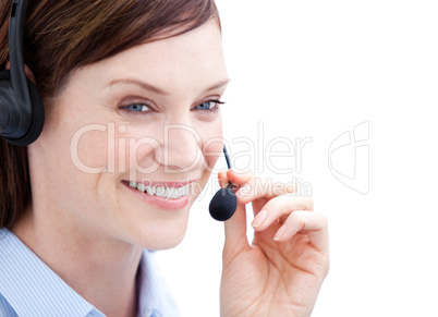 Portrait of a charismatic customer agent at work