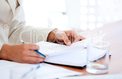 Close-up of a businessman studying a contract