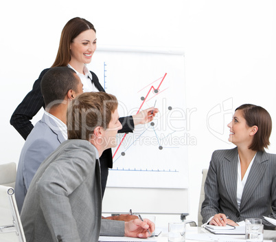 Confident woman doing a presentation