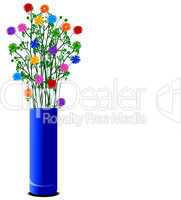 Vase mit bunten Blumen