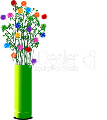 Vase mit bunten Blumen