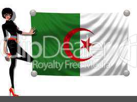 Frau mit Fahne Algerien