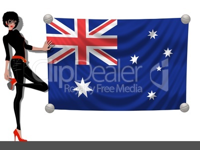 Frau mit Fahne Australien