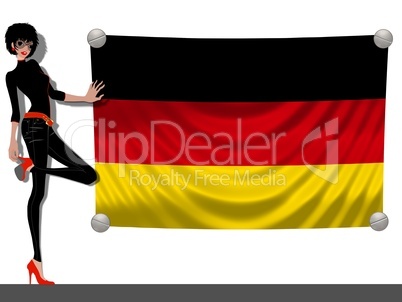 Frau mit Fahne Deutschland