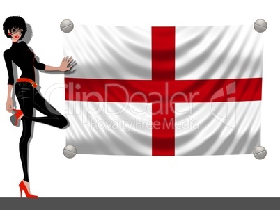 Frau mit Fahne England