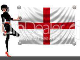 Frau mit Fahne England