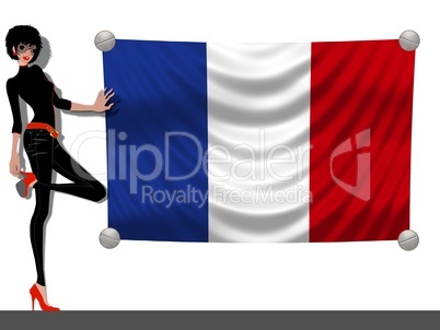 Frau mit Fahne Frankreich
