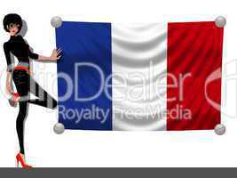 Frau mit Fahne Frankreich