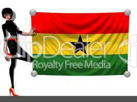 Frau mit Fahne Ghana