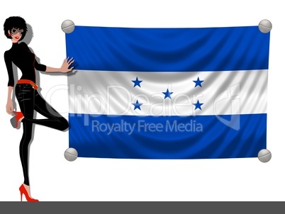 Frau mit Fahne Honduras