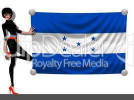 Frau mit Fahne Honduras