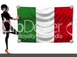 Frau mit Fahne Italien