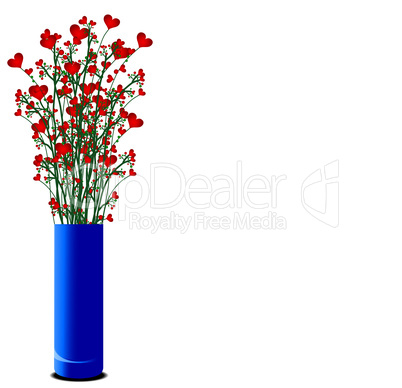 vase mit herzblumen