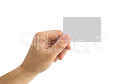 empty business card in a human hand