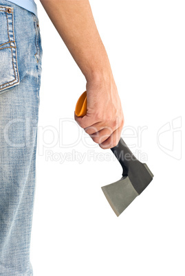 man holding axe