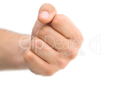 isolated close up of man's fist
