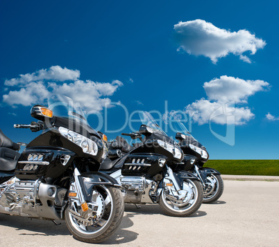 Motorcycles on a road