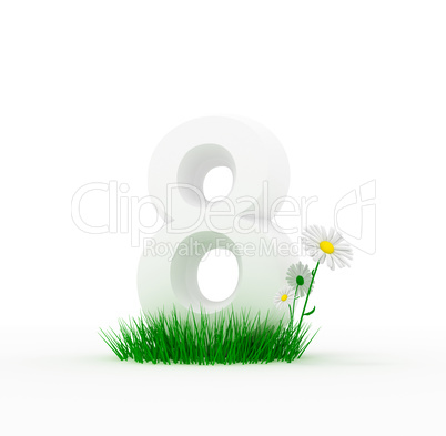 Huge digit on a grass