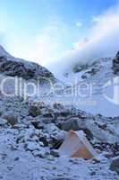 Mountaineering camp in the highlands