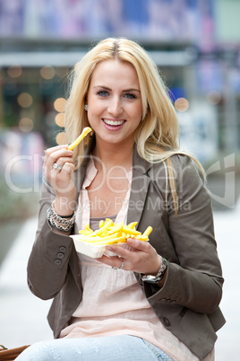 Eating fries